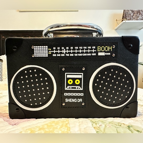 Handbags - Black and Silver Novelty Bag, so fun